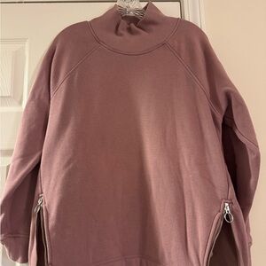 Athleta Dusty Pink High-Neck Sweatshirt